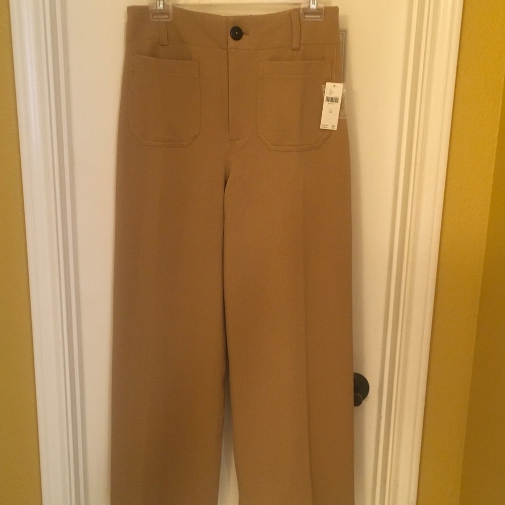 Maeve Wide-Leg knit Trousers with Front Patch Pockets